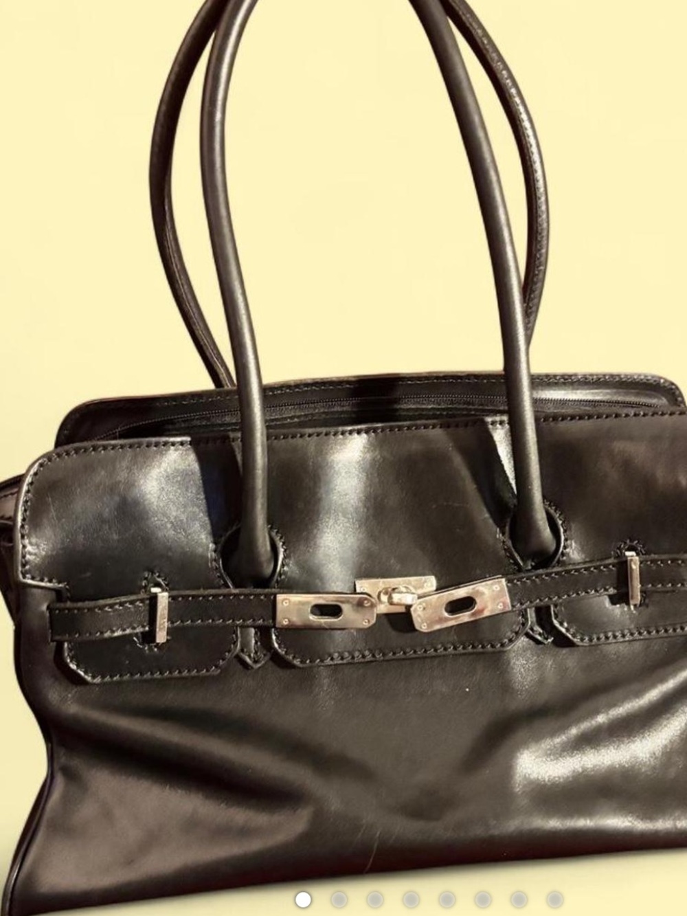 Classic Black Firkin Leather Tote Handbag - Women